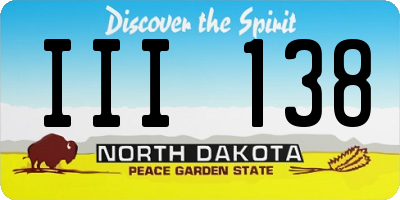 ND license plate III138
