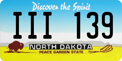 ND license plate III139