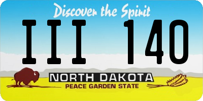 ND license plate III140