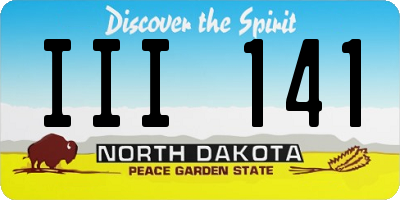 ND license plate III141
