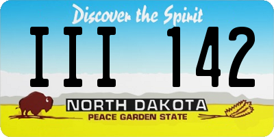 ND license plate III142