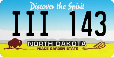 ND license plate III143
