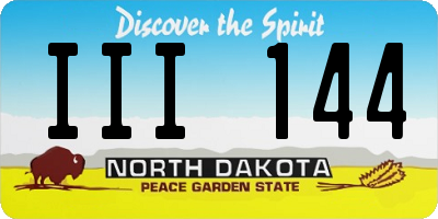 ND license plate III144