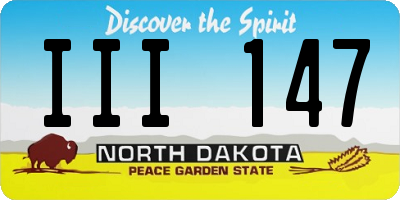 ND license plate III147