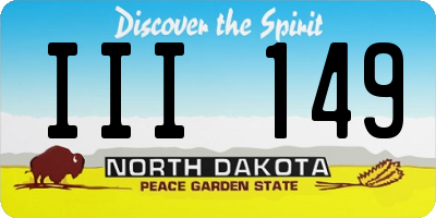 ND license plate III149