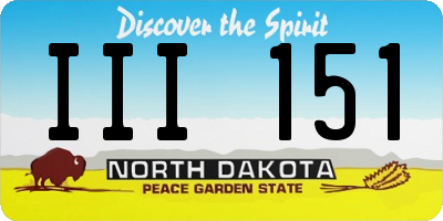 ND license plate III151