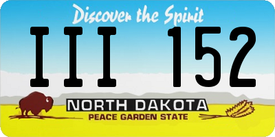 ND license plate III152