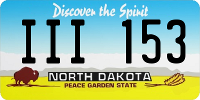 ND license plate III153