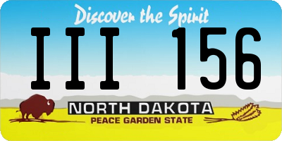 ND license plate III156