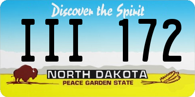 ND license plate III172