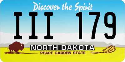 ND license plate III179