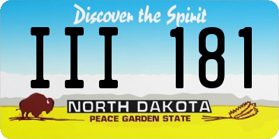 ND license plate III181