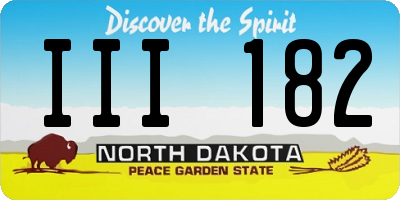 ND license plate III182