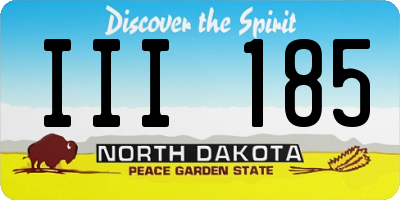 ND license plate III185