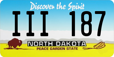 ND license plate III187