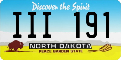 ND license plate III191