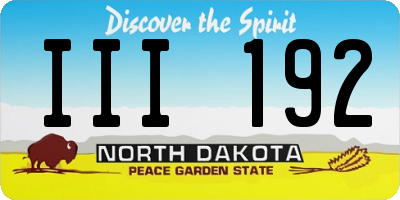 ND license plate III192