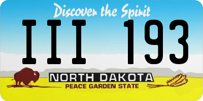ND license plate III193