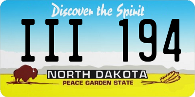 ND license plate III194
