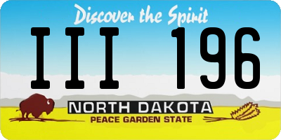 ND license plate III196