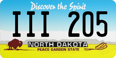 ND license plate III205