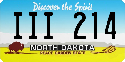 ND license plate III214