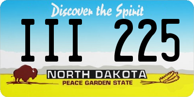 ND license plate III225