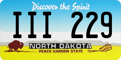 ND license plate III229