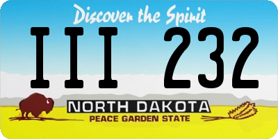 ND license plate III232