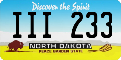 ND license plate III233