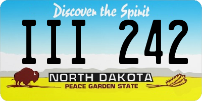 ND license plate III242
