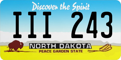 ND license plate III243