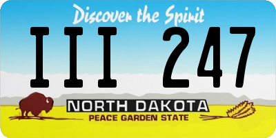 ND license plate III247
