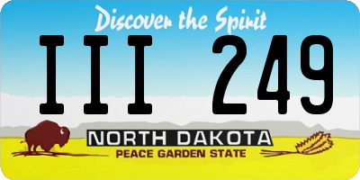 ND license plate III249
