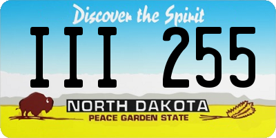 ND license plate III255