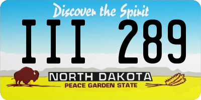 ND license plate III289