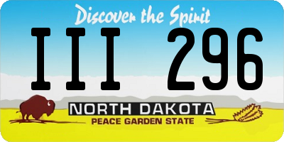 ND license plate III296