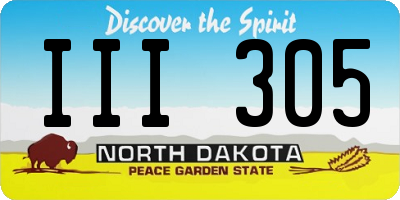 ND license plate III305