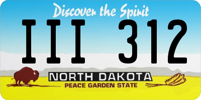 ND license plate III312