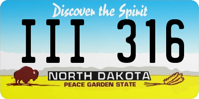 ND license plate III316