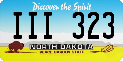 ND license plate III323