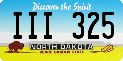 ND license plate III325