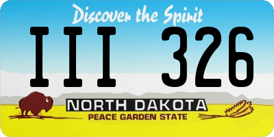 ND license plate III326