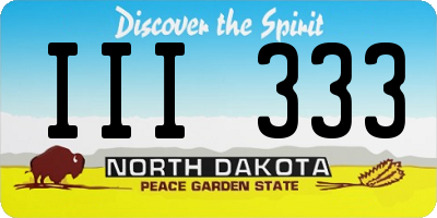 ND license plate III333