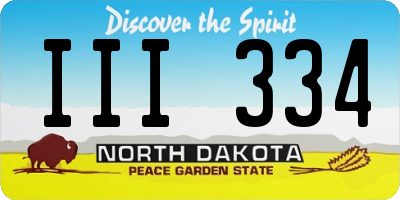 ND license plate III334