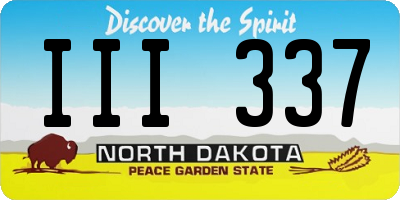 ND license plate III337
