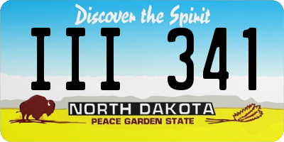 ND license plate III341