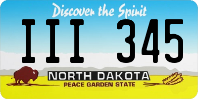 ND license plate III345