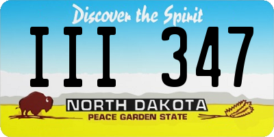 ND license plate III347