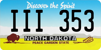 ND license plate III353